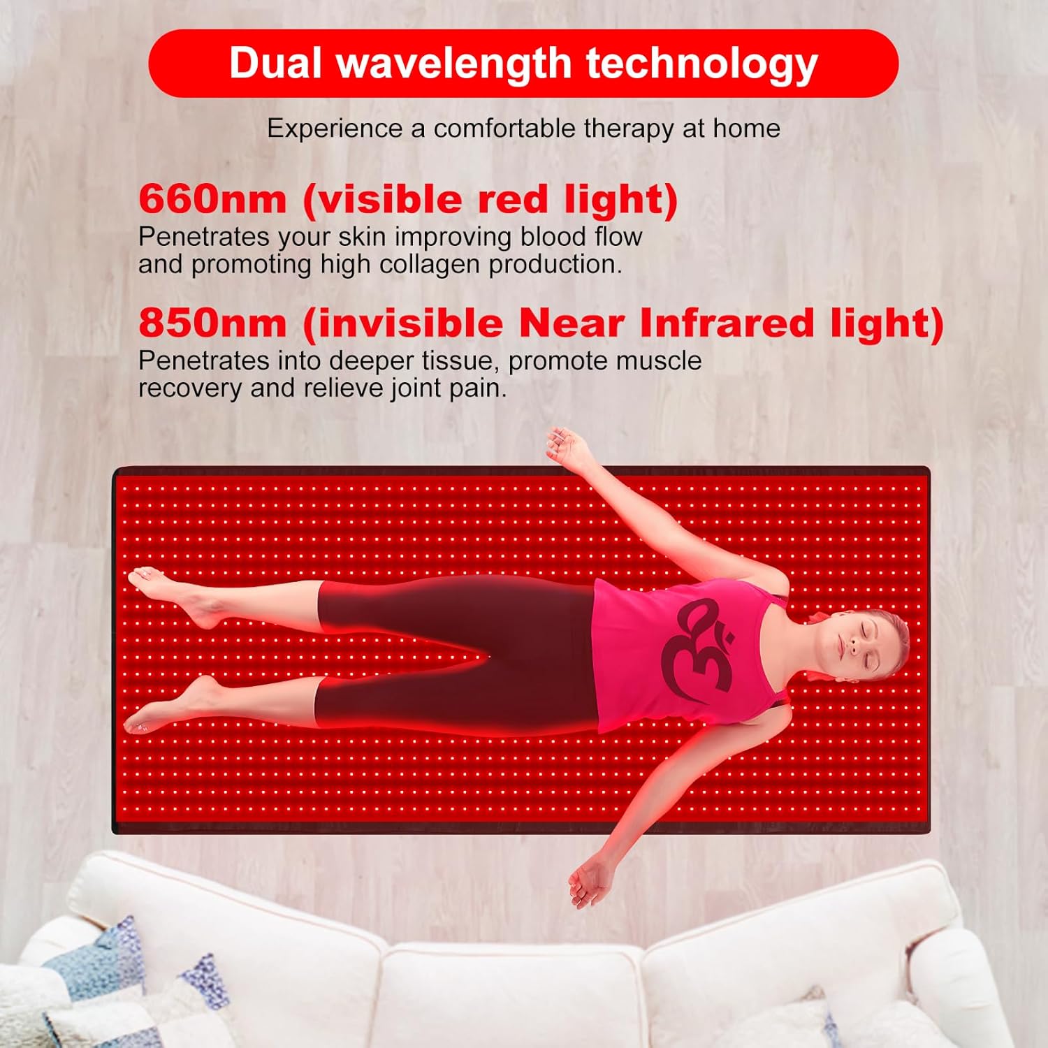 Red Light Therapy Mat for Pain Relief Improved Sleep