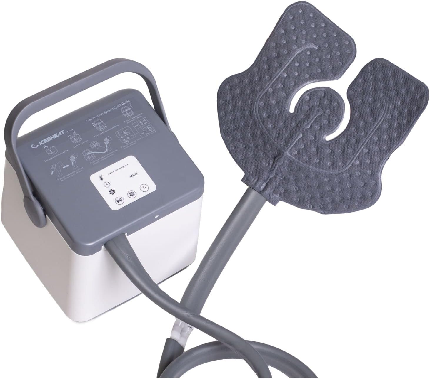 IcedHeat Digital Hot & Cold Therapy Machine - Ice & Heat Device for Post-Op Recovery, Chronic Pain Relief, & Sports Injuries by Brace Direct - Universal Pad for Knee, Hip, Shoulder, Ankle, Back & More